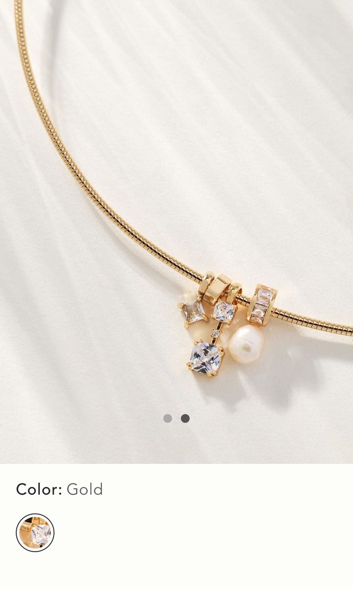 NEW Anthropologie Crystal and Gold Collar Neklace