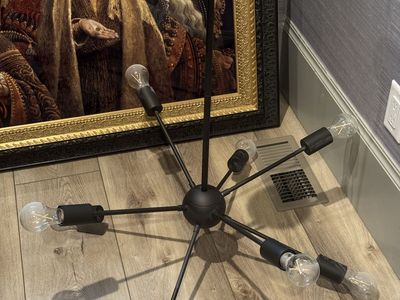 Black Sputnik Chandelier Light Fixture - Modern 8-Light Design