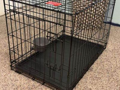 30 Single Door Dog Crate w/ Bowl