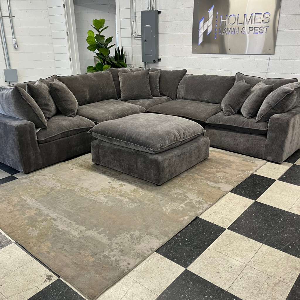 LIKE NEW!! COSTCO SEREEN 6-PIECE FABRIC MODULAR SECTIONAL, CLOUD COUCH, DARK GRAY!!