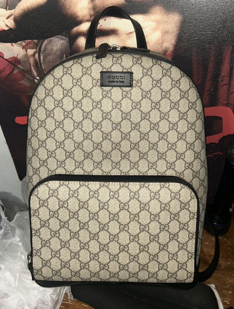 Gucci GG Supreme Canvas & Leather Backpack