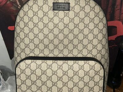 Gucci GG Supreme Canvas & Leather Backpack