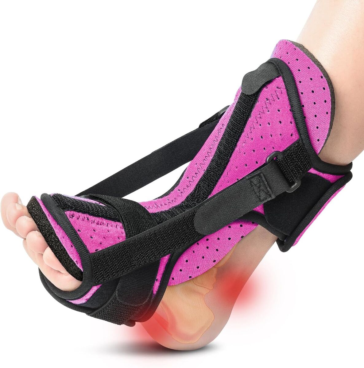 NEW Plantar Fasciitis Night Splint: Upgraded Brace with Soft Memory Foam Pad | Ankle Brace