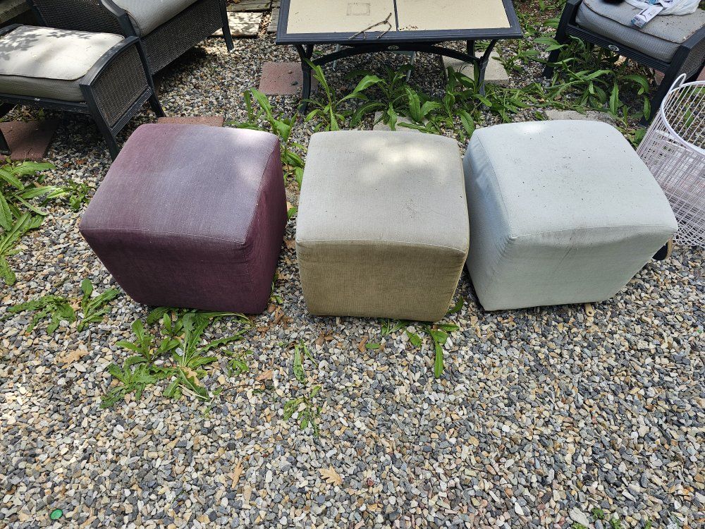 3 Outdoor Ottomans