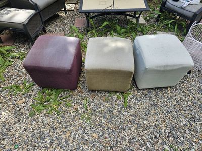 3 Outdoor Ottomans