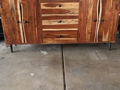Live edge acacia wood sideboard
