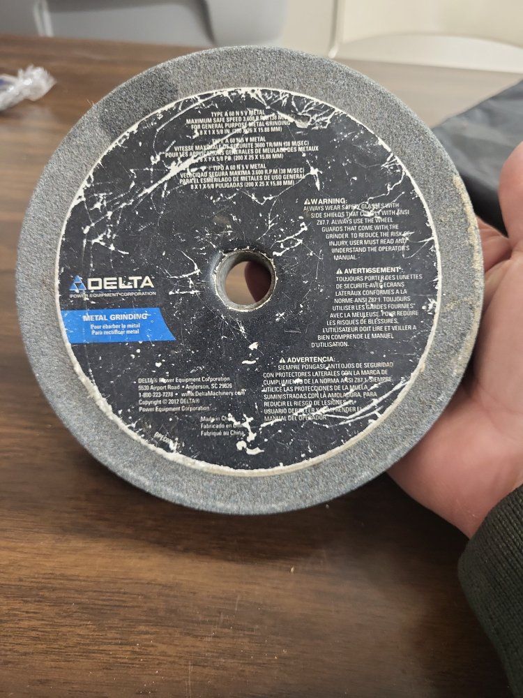 DELTA A60 N5V Metal Grinding Wheel 8x1x5/8 Inch 3600 RPM Grinder Disc
