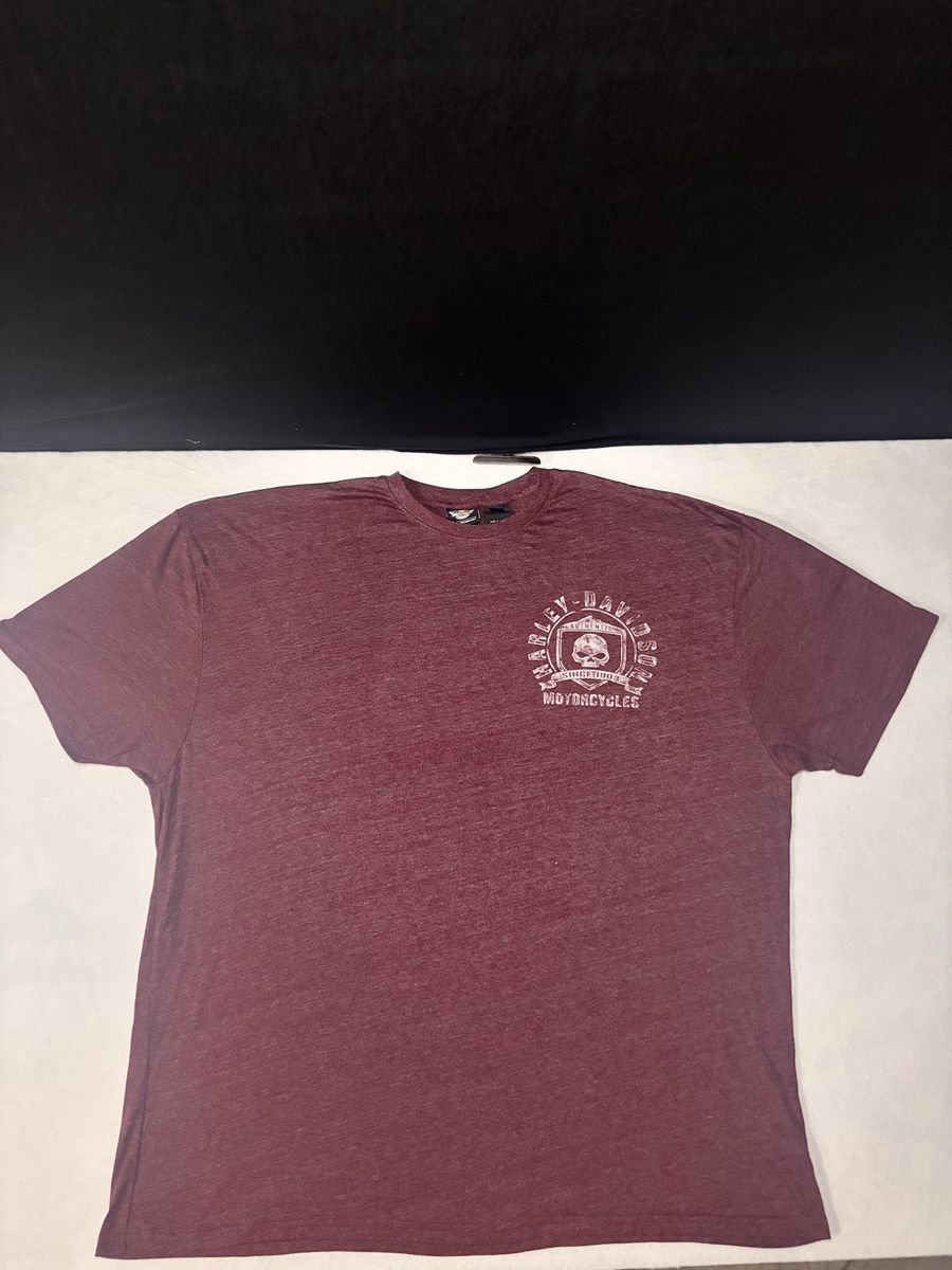 Harley-Davidson Men's Maroon Heather Graphic T-Shirt Size 4XL