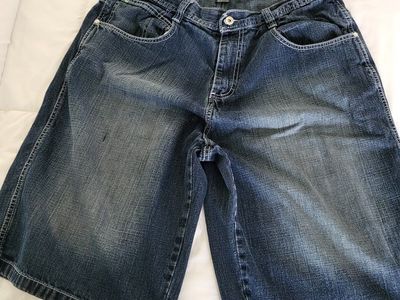 Southpole Men's Denim Shorts Size 38 Blue Cargo Jorts