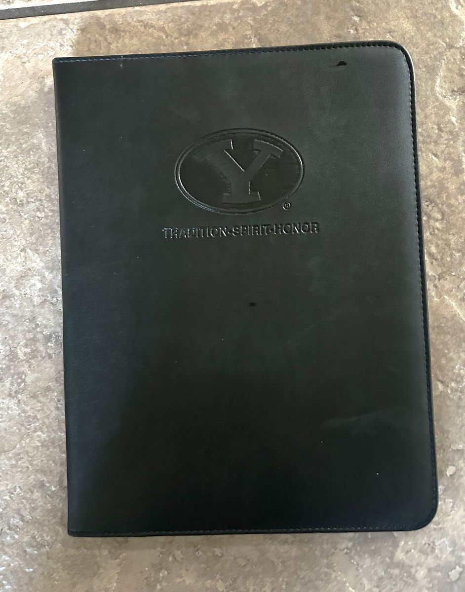 Leather Portfolio with BYU Logo