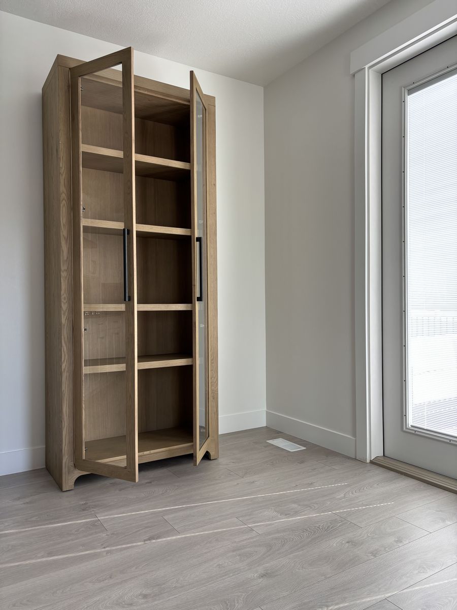Davos Restoration Hardware Glass Cabinet — White Oak