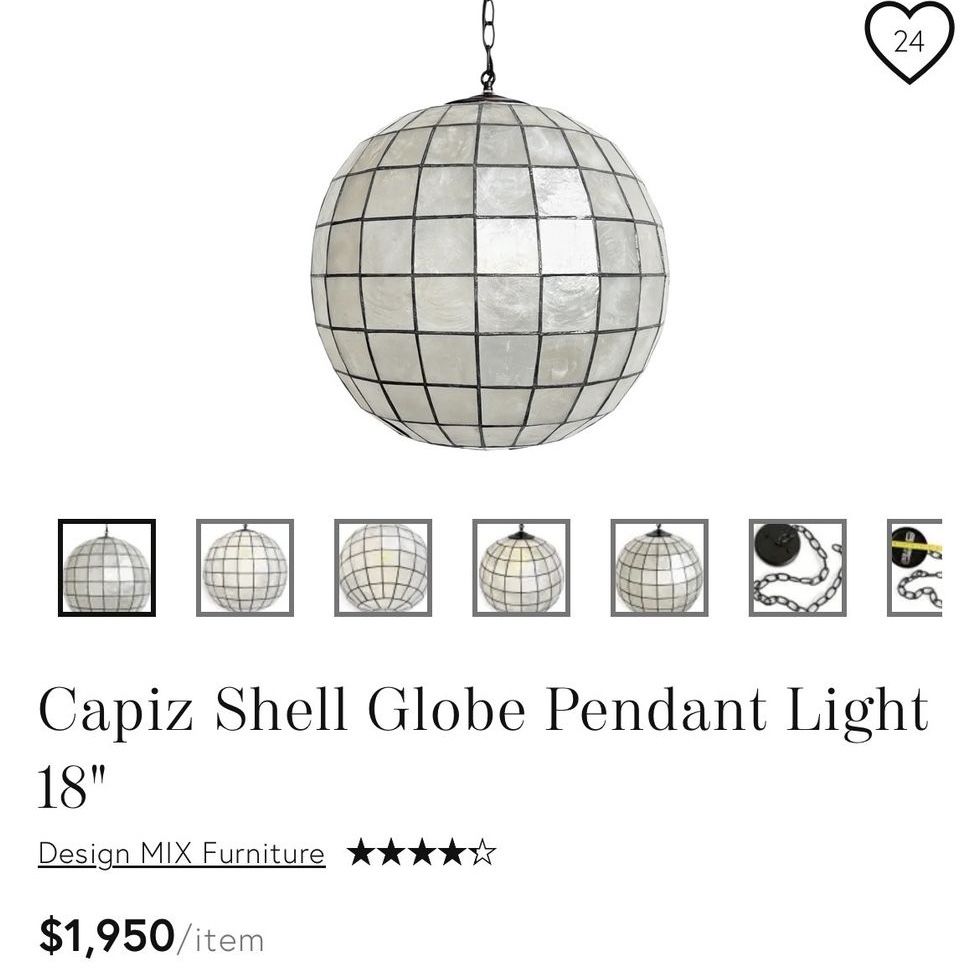 Capiz Shell Globe Chandelier