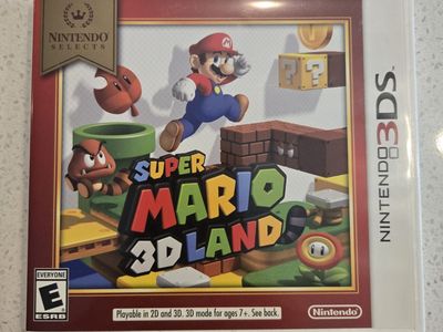 Super Mario 3D Land - Nintendo 3DS Game (Nintendo Selects) & Case w/AR cards.
