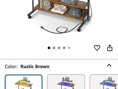 39in Adjustable Desk with Outlet & LED Lights