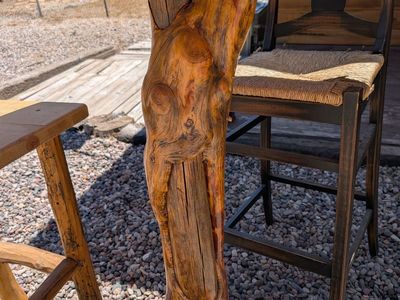 Rustic wooden table & 3 chairs