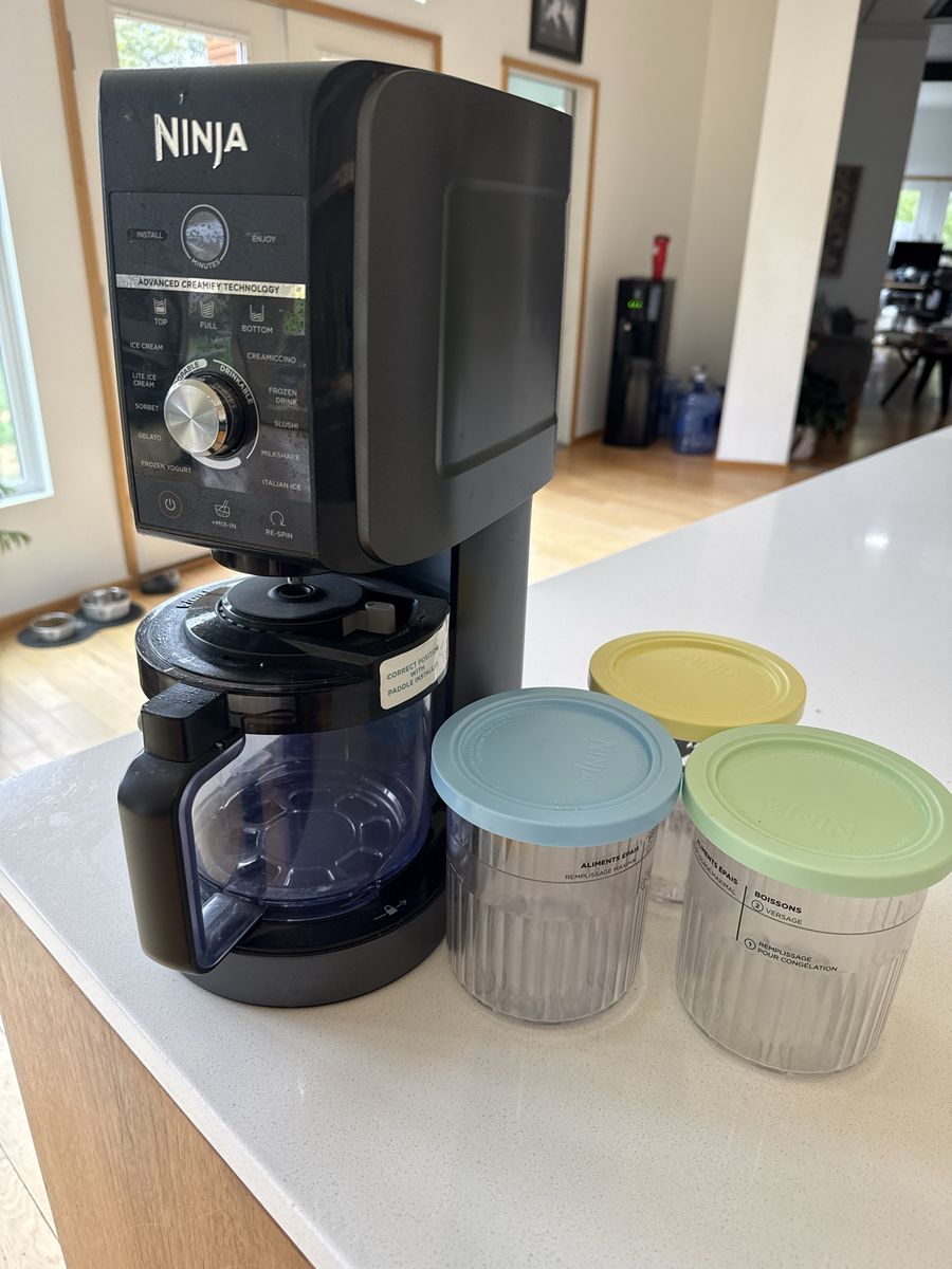 Ninja Creami Ice Cream Maker with Pints and Lids Used
