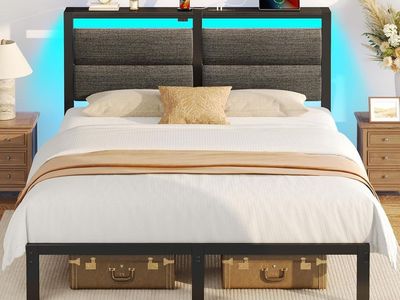 Rolanstar Bed Frame w/ Charging Station FULL NEW IN BOX