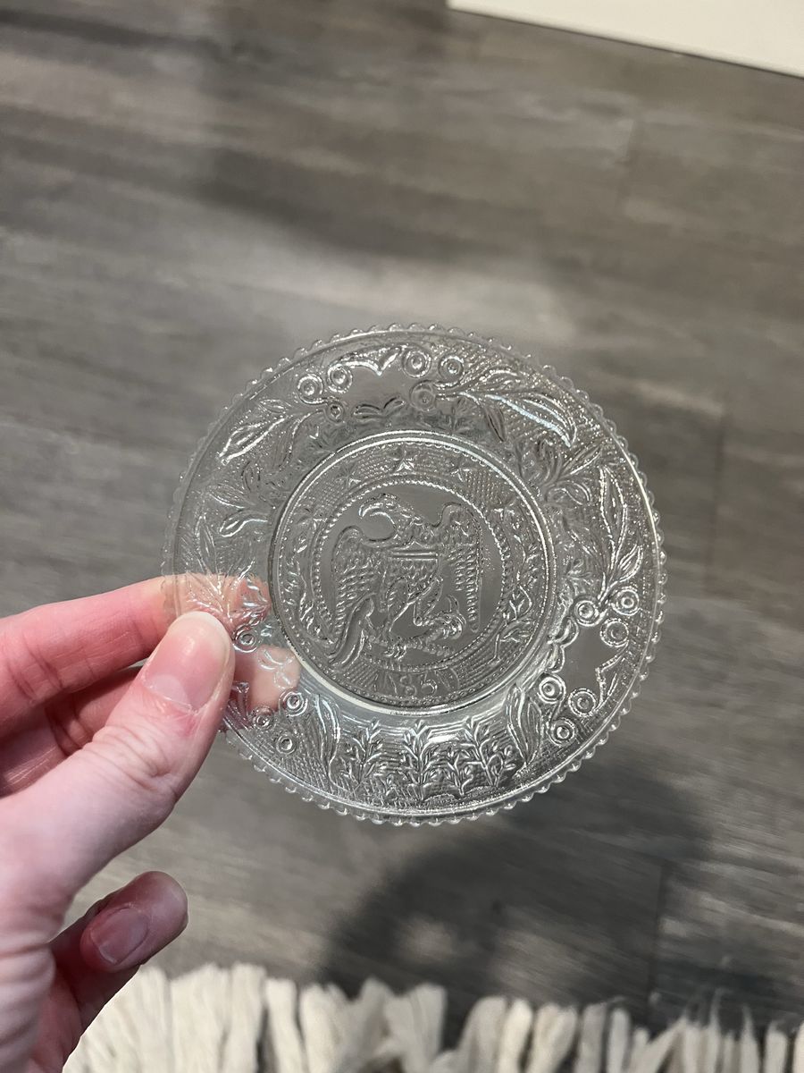 Collectors vintage glass cup plates