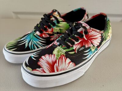 Mens 8 Vans Tropical Floral Print Low Top Shoes