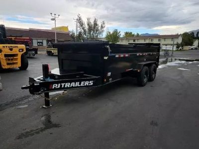 2026 PJ Trailers 7X16 DE 3' Side Hydraulic Jack Du