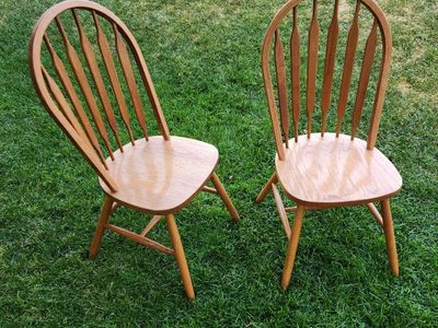 2 Wood Dining Chairs
