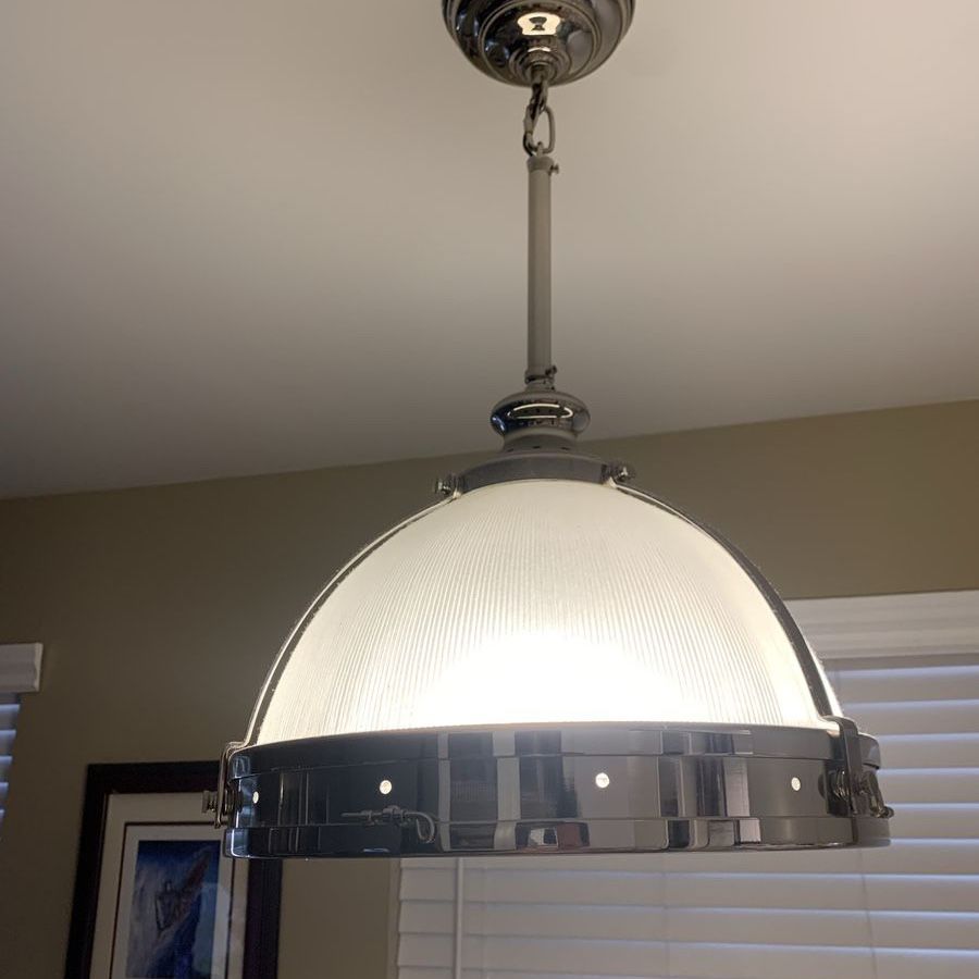 Restoration Hardware Clemson 14” Prismatic Glass Pendant Light