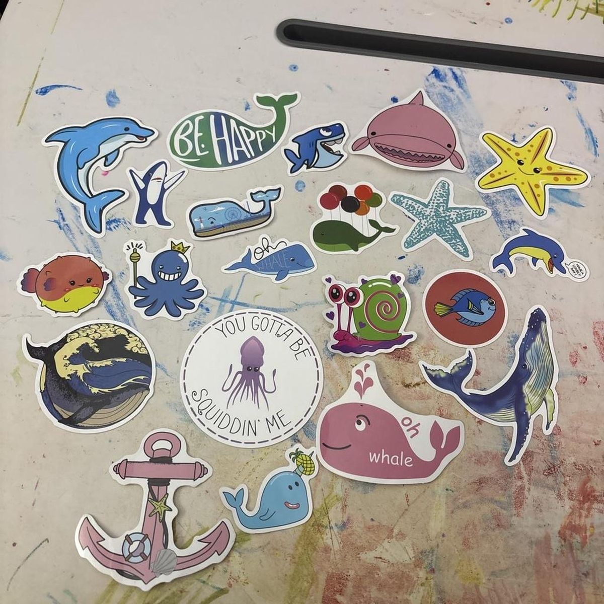 Ocean-Themed Sticker Collection - Whales, Sharks, Octopus, Starfish & More!