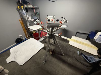 Screen Printing Machine and UV Exposure Unit - 4 Color, 2 Station, Rotary Press