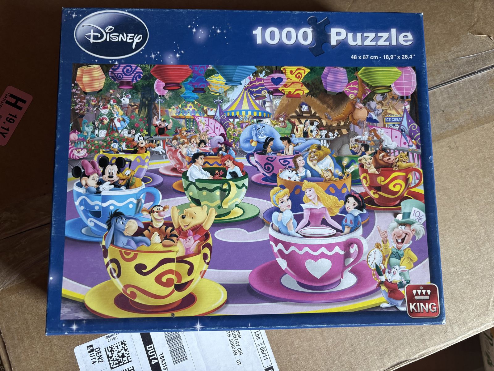 Disney KING 1000 Piece Jigsaw Puzzle - Tea Party with Princesses & Characters, 18.9" x 26.4"