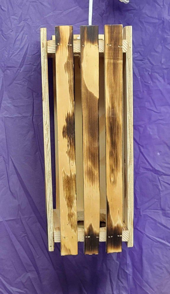 Handmade Burnt Wood Hanging Pendant Light