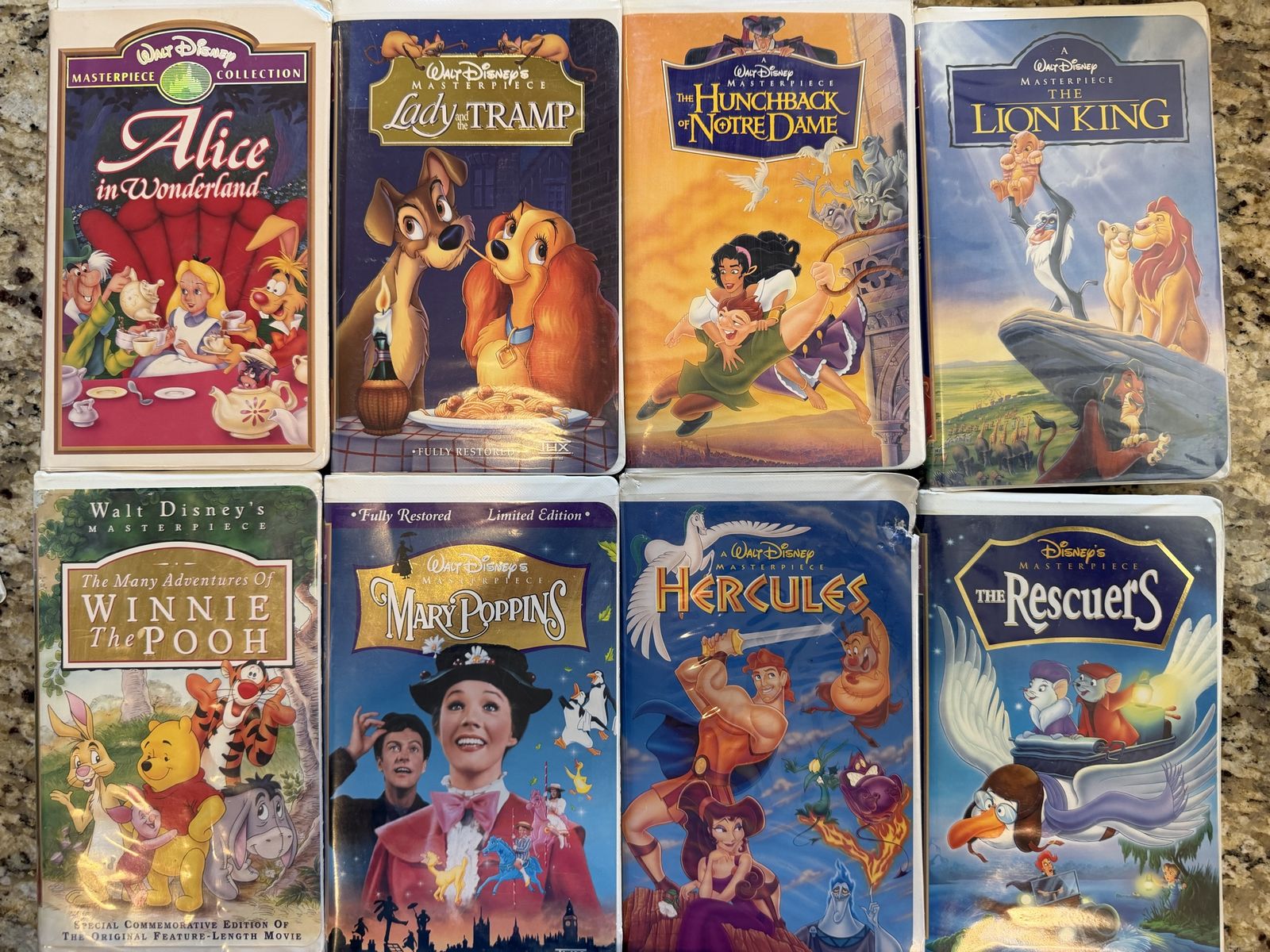 38 Disney VHS Tapes movies: Alice in Wonderland, Mary poppins, Lady & the Tramp, Lion King + More