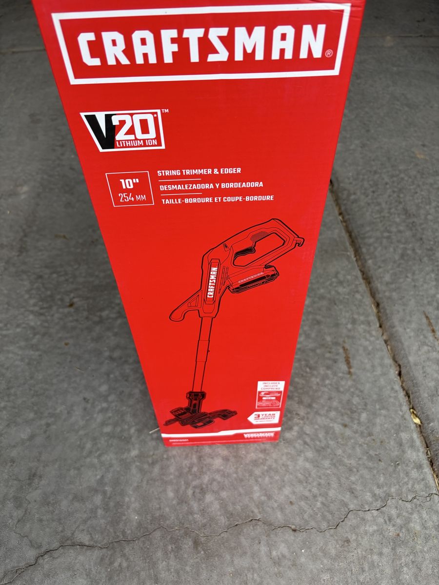 CRAFTSMAN V20 10" Lithium Ion Cordless String Trimmer & Edger - New in Box