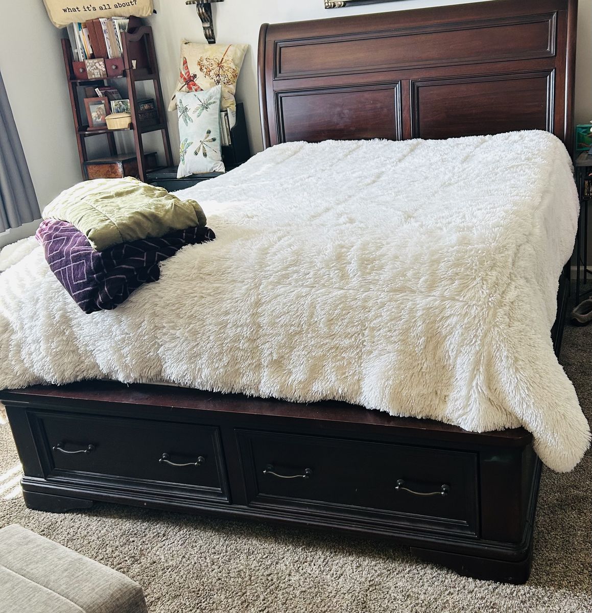 Queen cherrywood bed frame