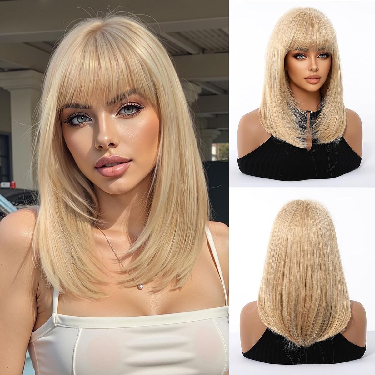 Blonde Wig with Bangs