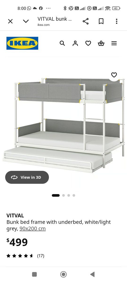 Bunk beds+extra bed+2lamps+2pockets