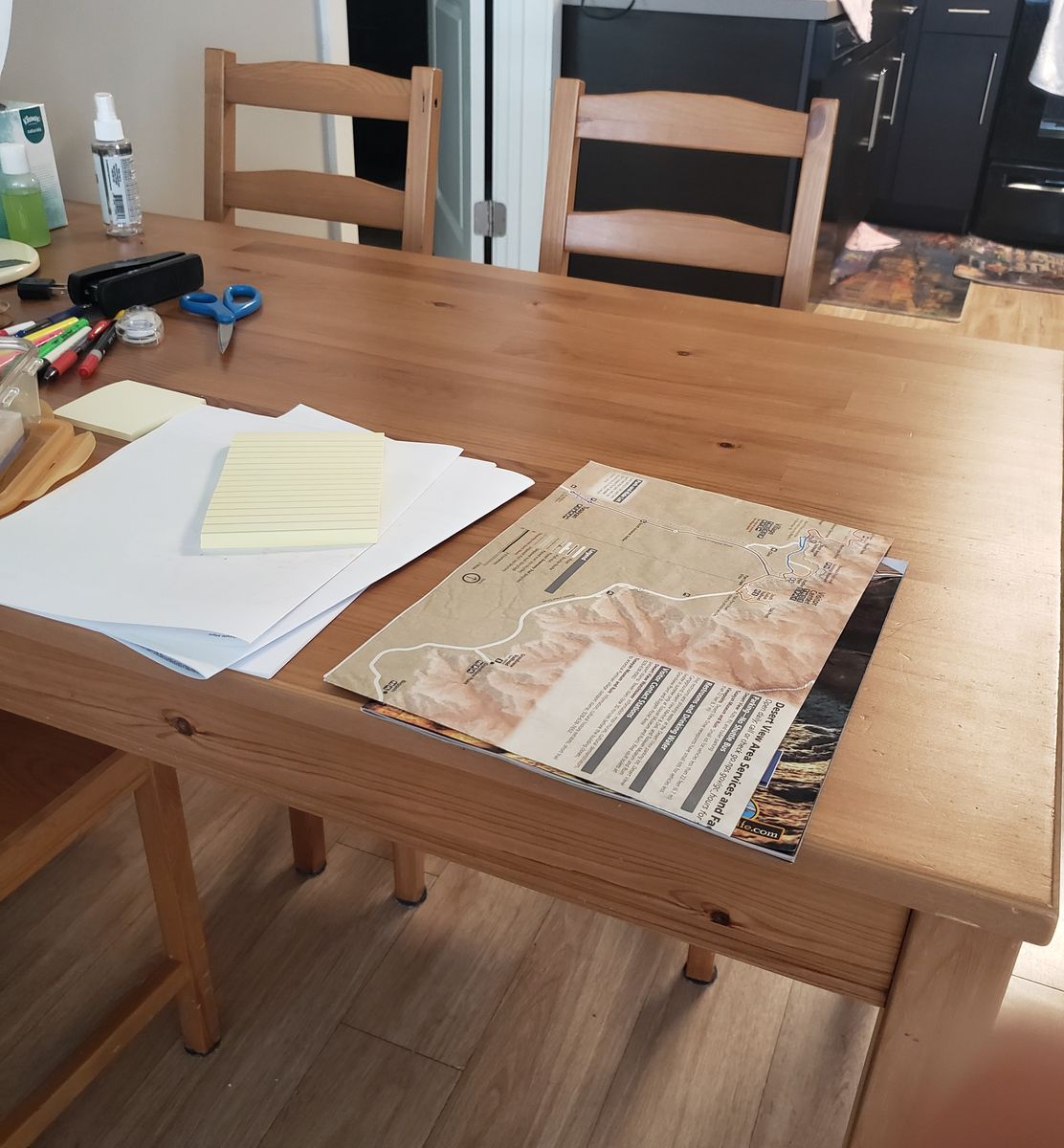IKEA Solid Pine Dining Table with 4 Chairs - Light Wood, 45" Length