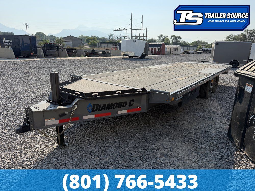 8.5x24 Diamond C DET 207 Tilt Trailer - 15K GVWR - Hydraulic Jack(s), Solar Panel