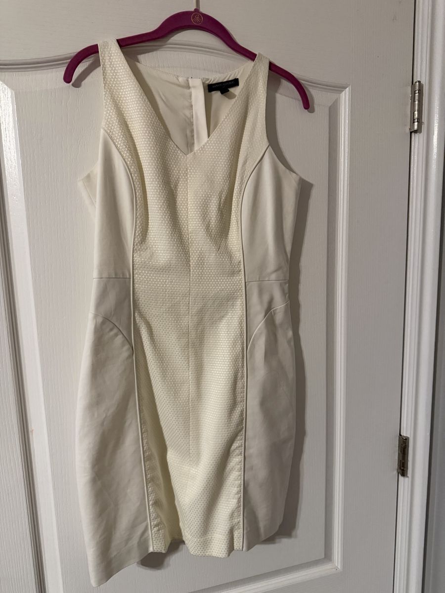 Banana Republic White Textured Panel Dress Size 8
