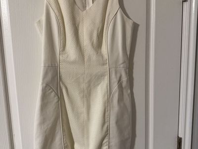 Banana Republic White Textured Panel Dress Size 8