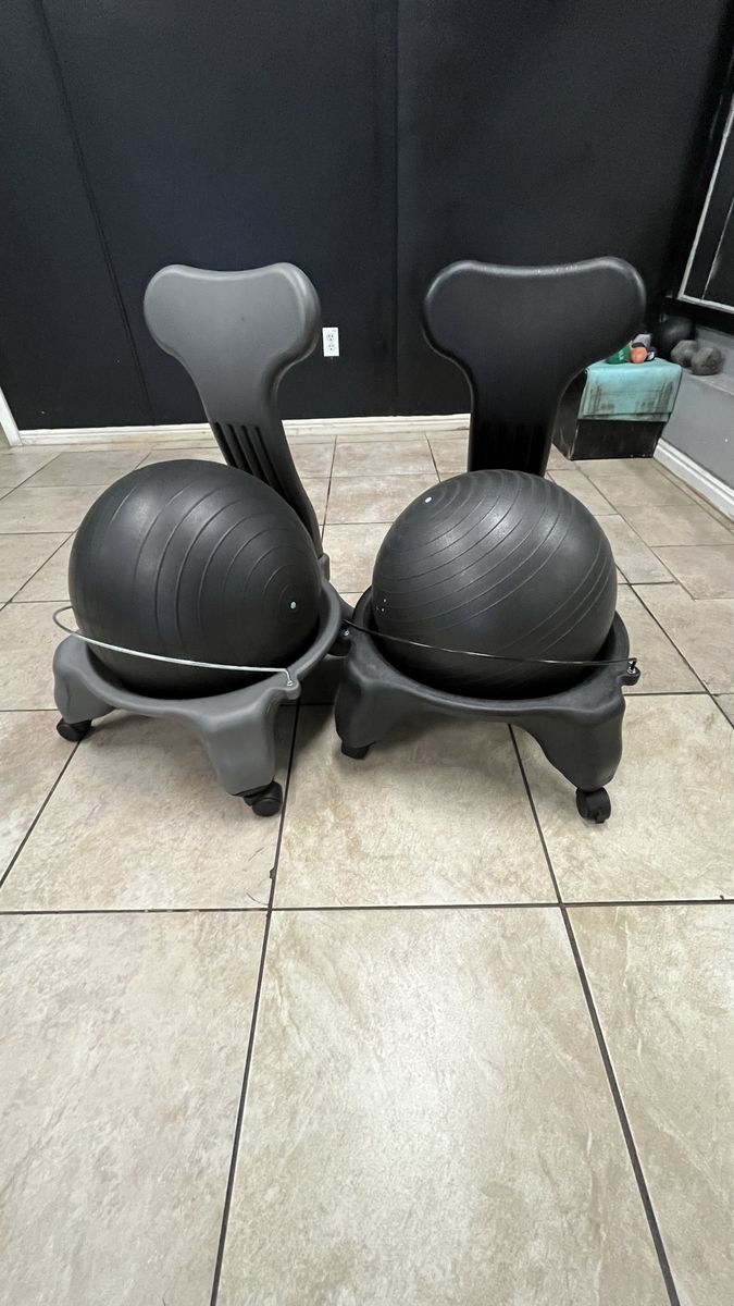 Gaiam Balance Ball Chairs (2) - Rolling Base Active Seating for Home/Office