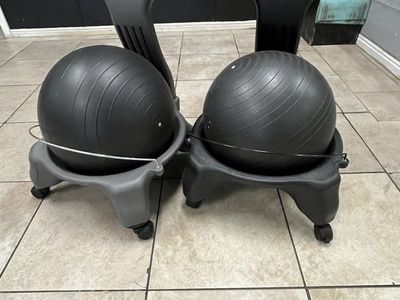 Gaiam Balance Ball Chairs (2) - Rolling Base Active Seating for Home/Office