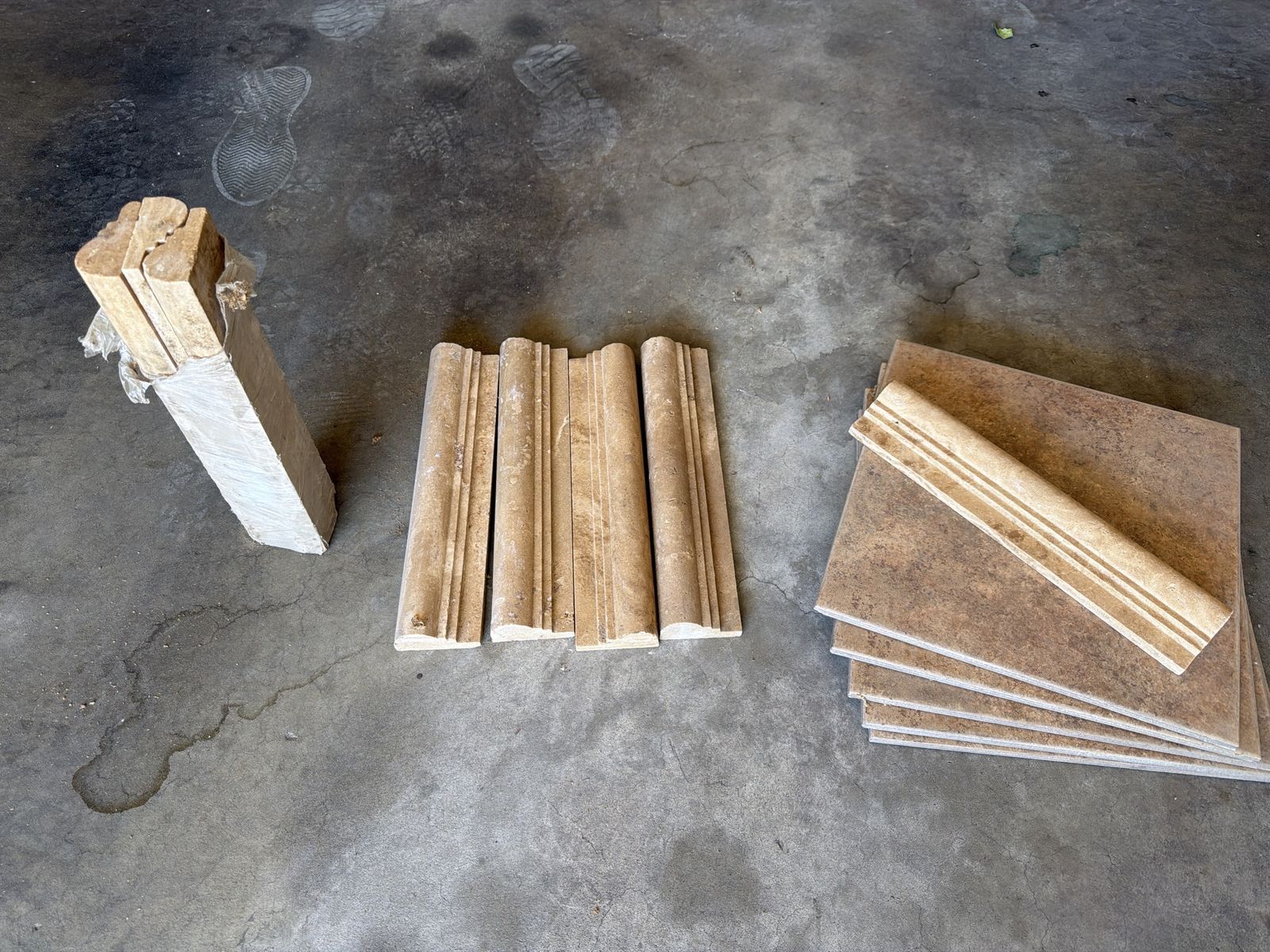 Assorted Travertine Tiles & Molding - Natural Stone for Flooring/Walls