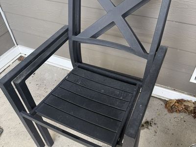 Black Metal Stackable Patio Chairs