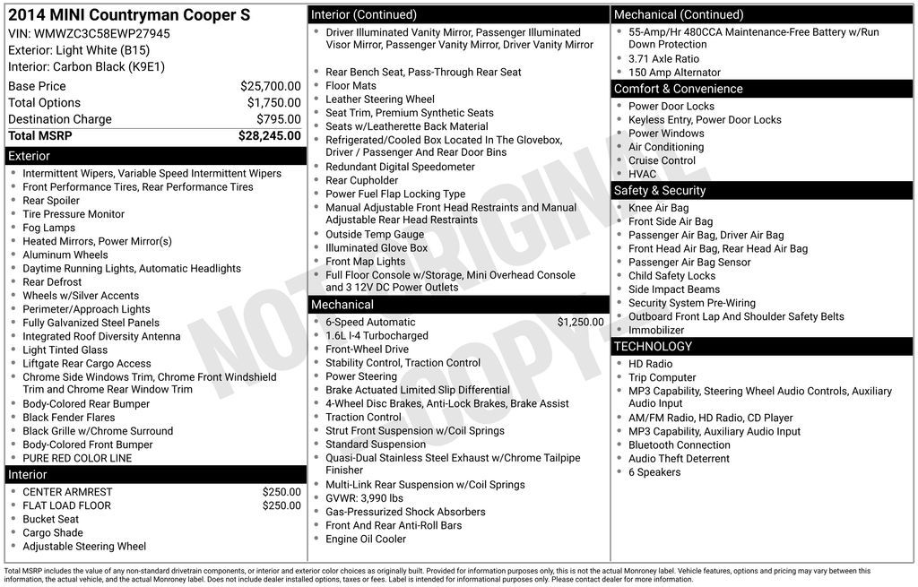 2014 Mini Cooper Countryman Cooper S