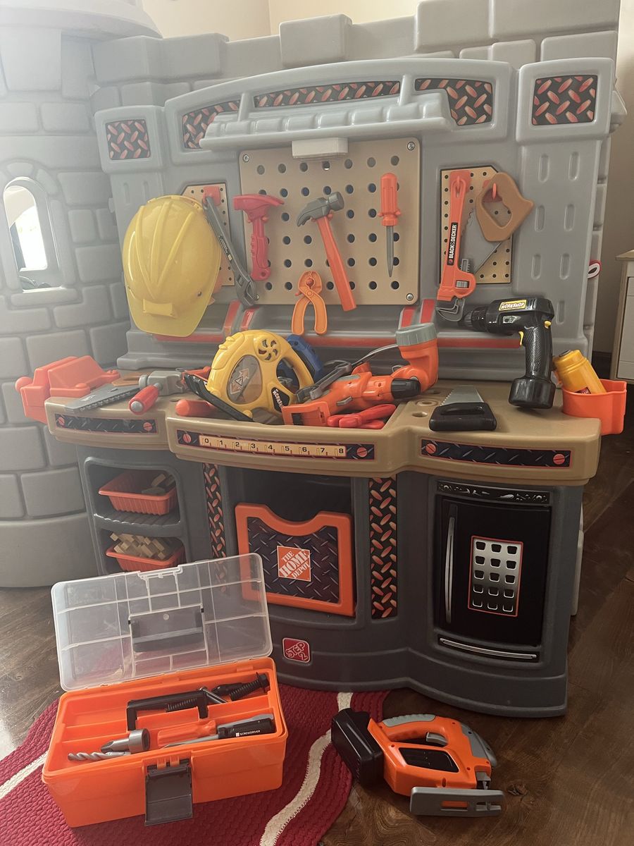 Step2 the Home Depot work bench with lots of extra