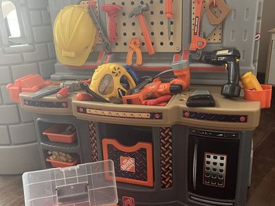 Step2 the Home Depot work bench with lots of extra