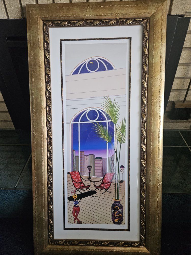 Framed Art Print with Ornate Gold Frame Franch Ledan. 13/185