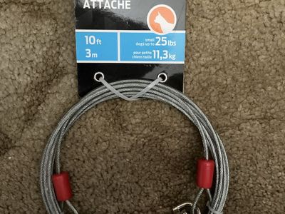 Aspenpet 10ft Tie-Out Cable for Small Dogs (up to 25lbs)