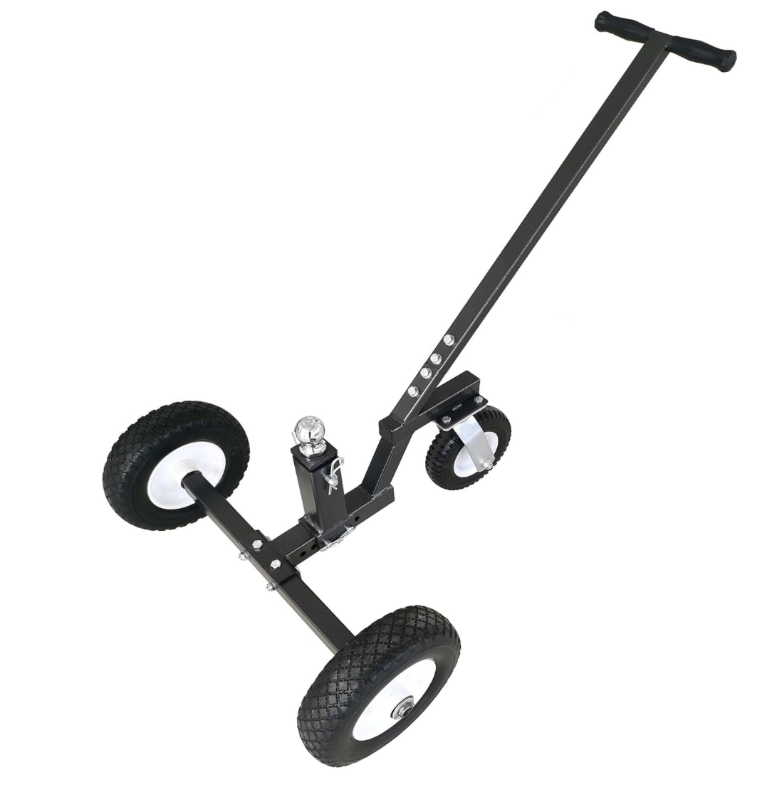 NEW Tow Tuff Trailer Dolly 12" wheels 8" Swivel Caster Wheel Fits 1 7/8” Couple 800 lb Cap. Black