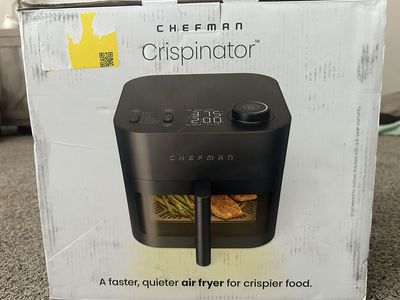 Chefman Crispinator 8-Quart Air Fryer - Quiet, Low Profile, Family Sized, Multiple Functions